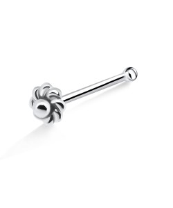 Flower Shaped Silver Bone Nose Stud NSKD-612